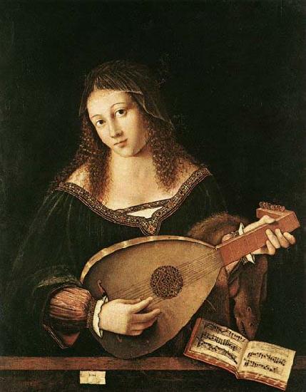 BARTOLOMEO VENETO Woman Playing a Lu